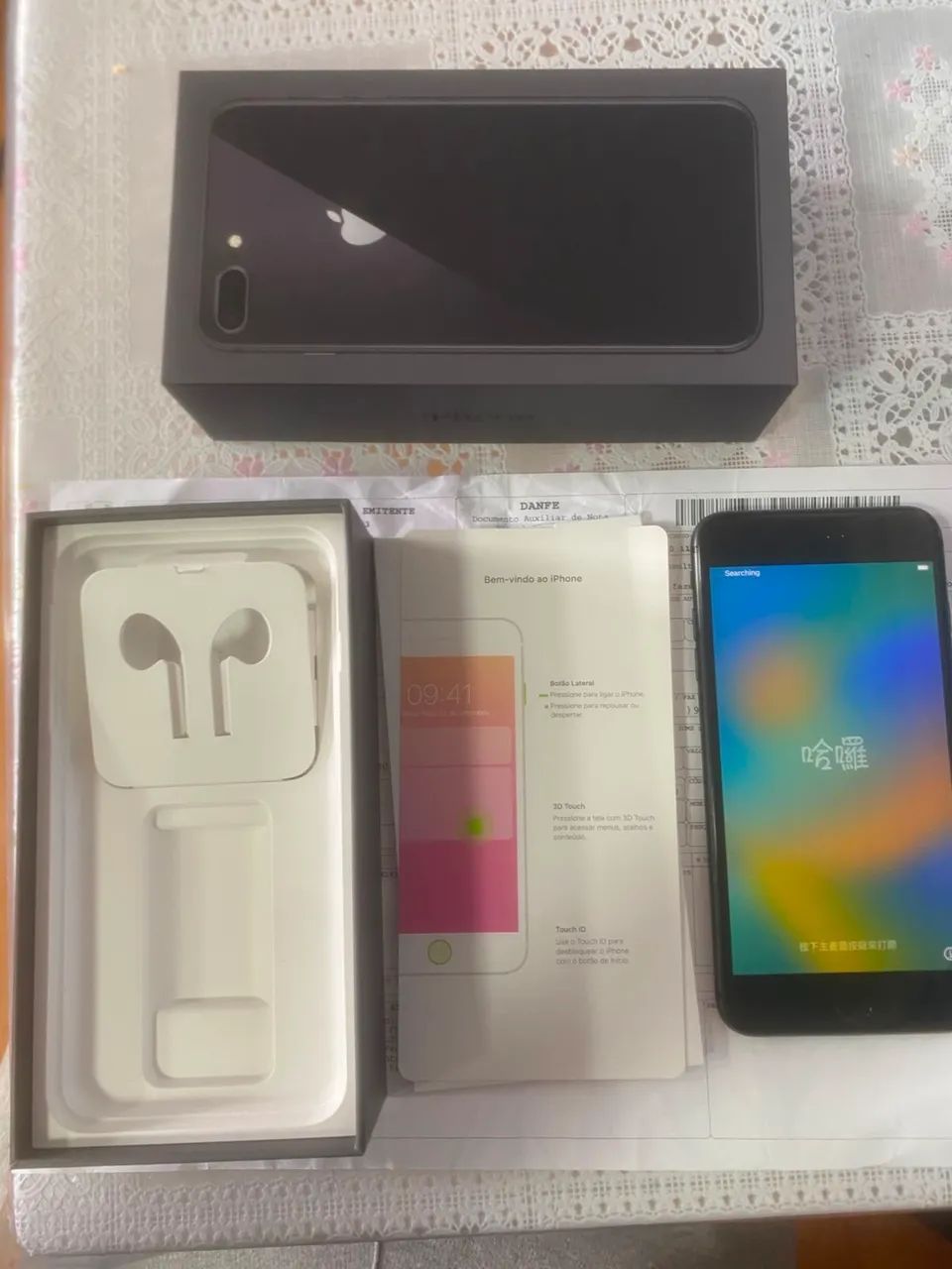 iphone 8 plus/fone/carregador