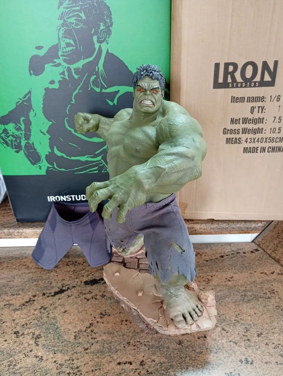 Hulk 1/6 iron studios age of Ultron diorama Hulk estátua  - Foto 4