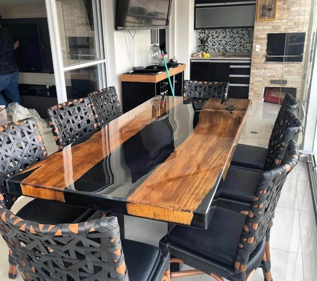 Mesa de resina epóxi 