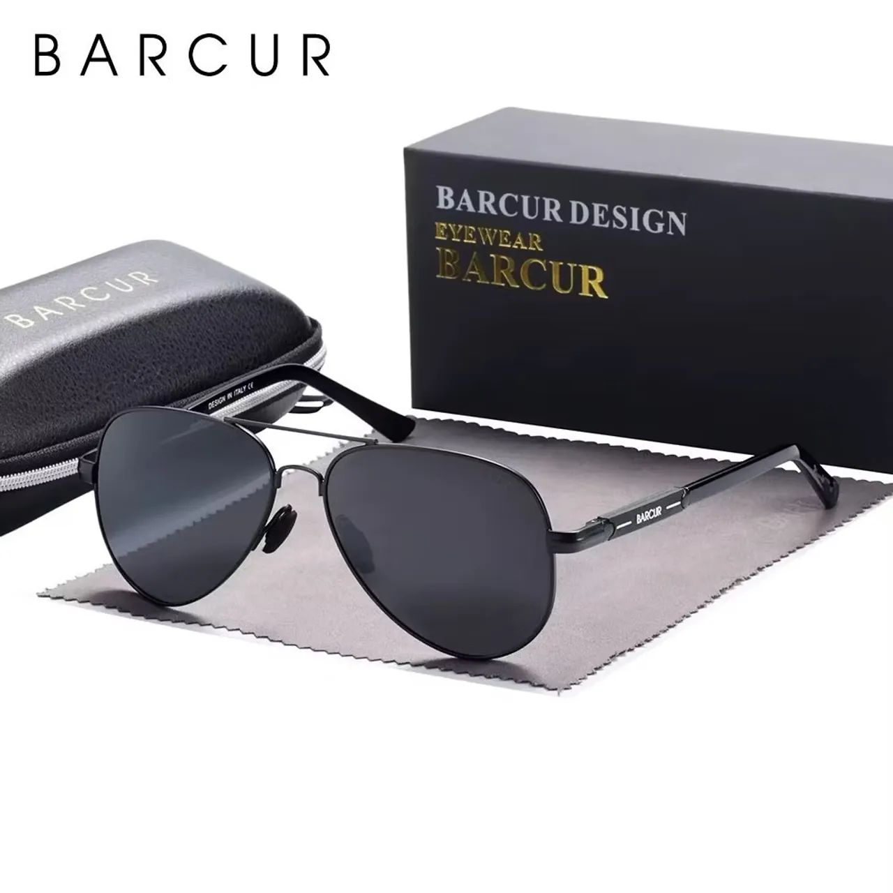 Óculos de Sol Barcur Aviador Lentes Polarizadas 