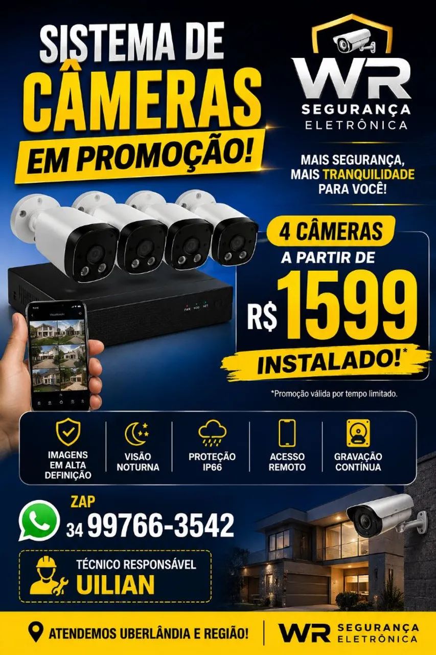 Sistema camera em promoção instalado 