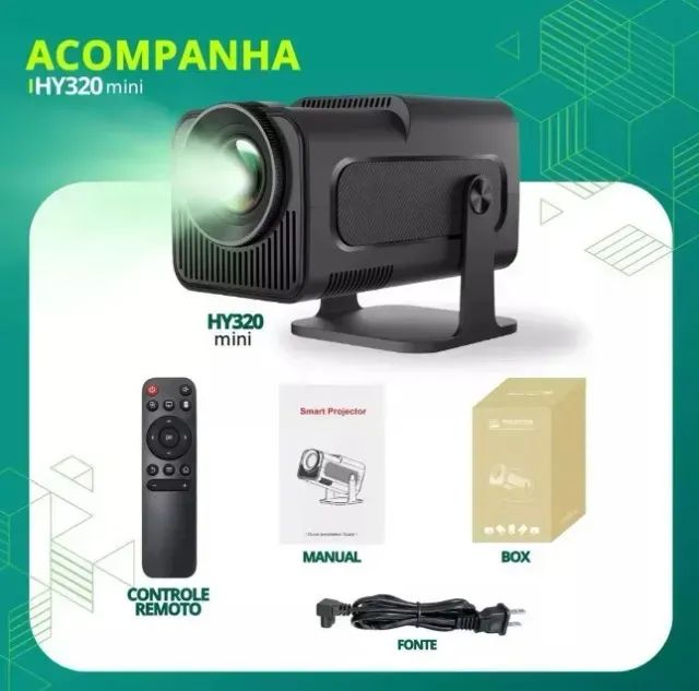 Kit Projetor HY320 Mini + Caixa de Som Bluetooth 50W por R$ 505  - Foto 4
