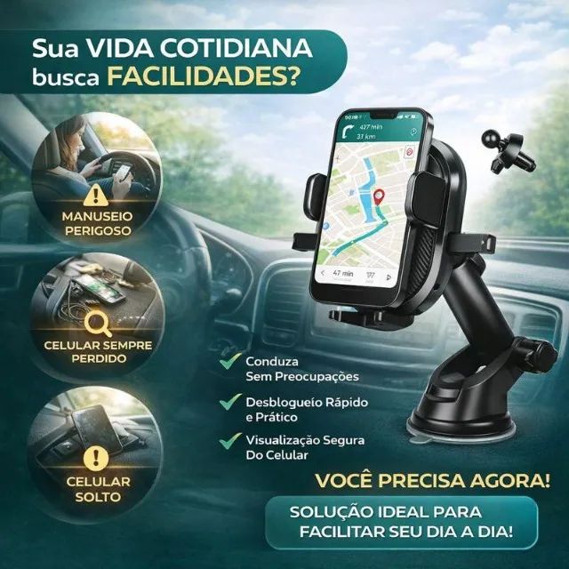 Suporte Veicular IMS-343 com Ampla Compatibilidade e Fixação Segura para Celular - Foto 2
