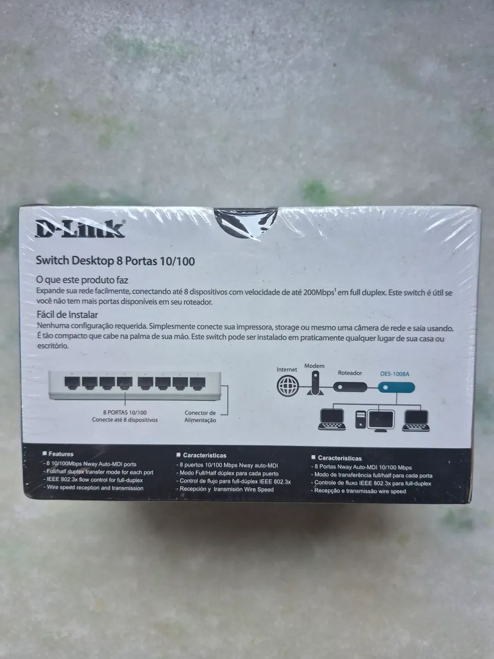 Switch Fast Ethernet 8 - lacrado Novo - Foto 2
