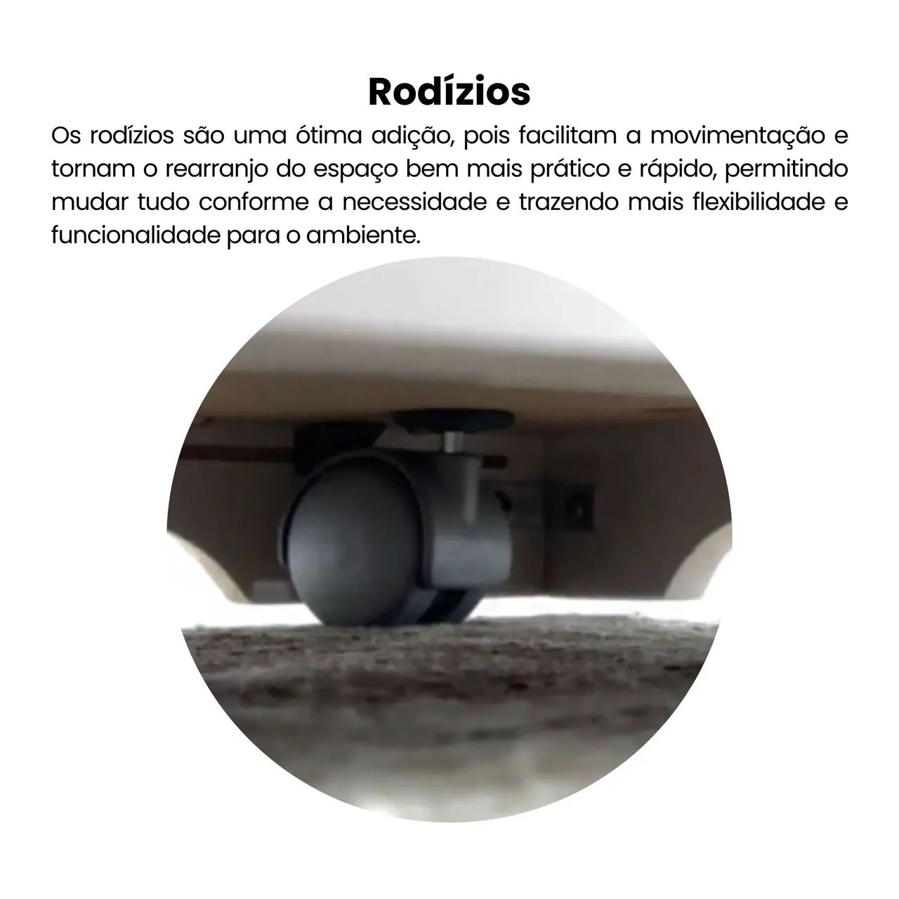 Aparador Bar Artely Rosé 1 Prateleira Rodízios Funcionais MDF - Off White<br> - Foto 5
