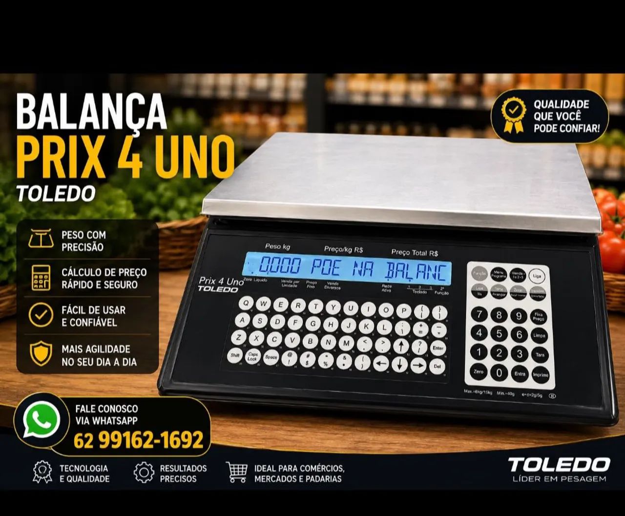 Balança Toledo Prix 4 uno seme nova 