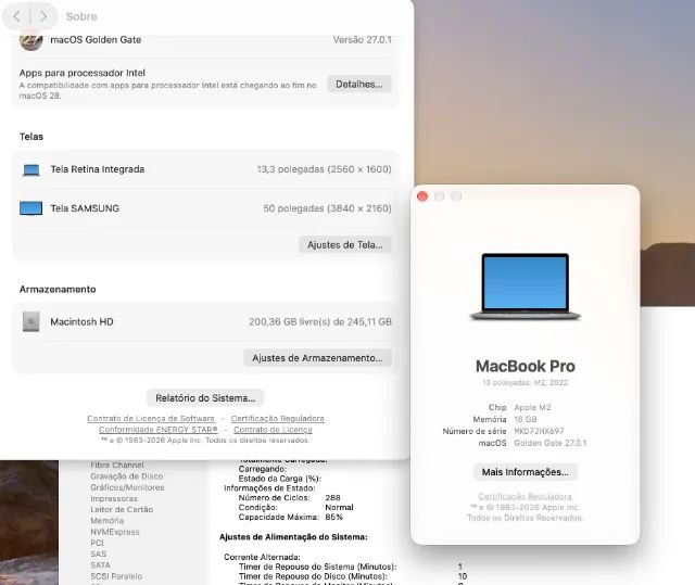 Macbook Pro 13 M2 2022 16Gb 256Ssd - Foto 2