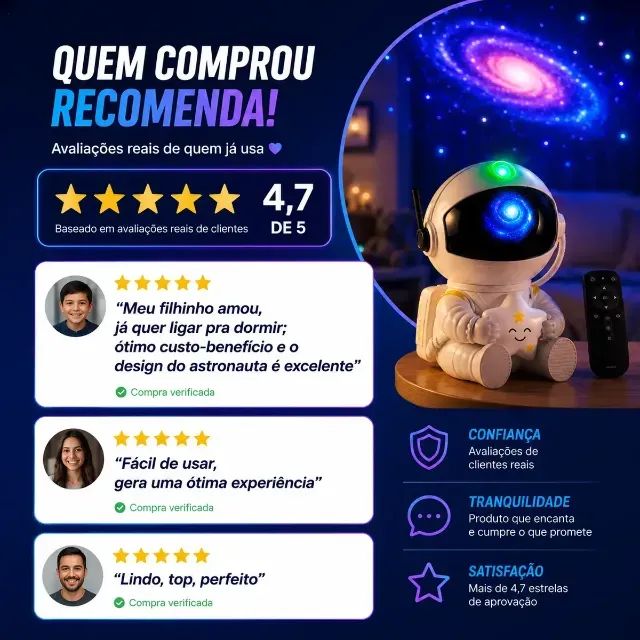 Luminária Astronauta Projetor Led Infantil Galáxia Estrela - Foto 5