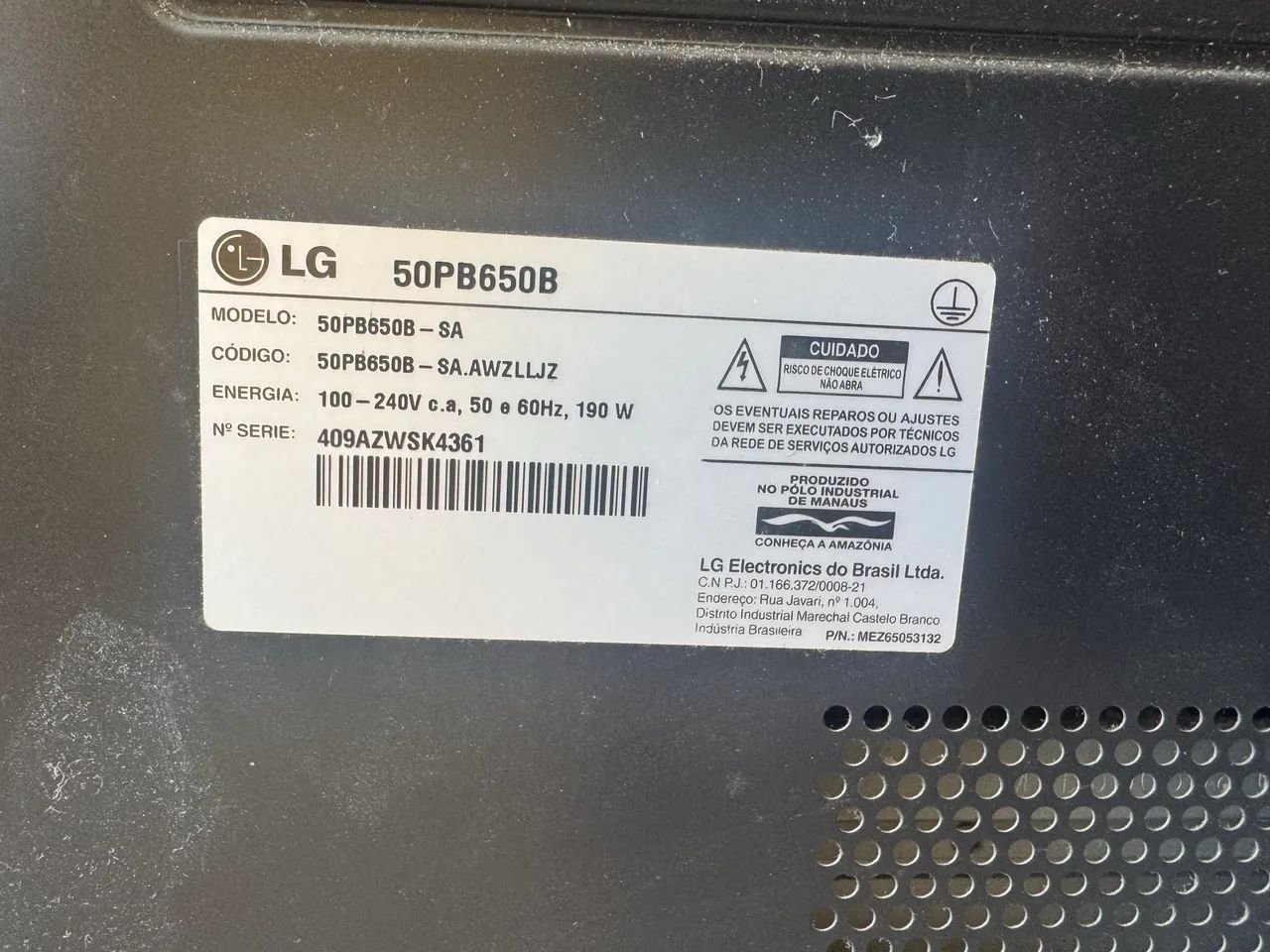 TV LG 50 Polegadas- Defeito 