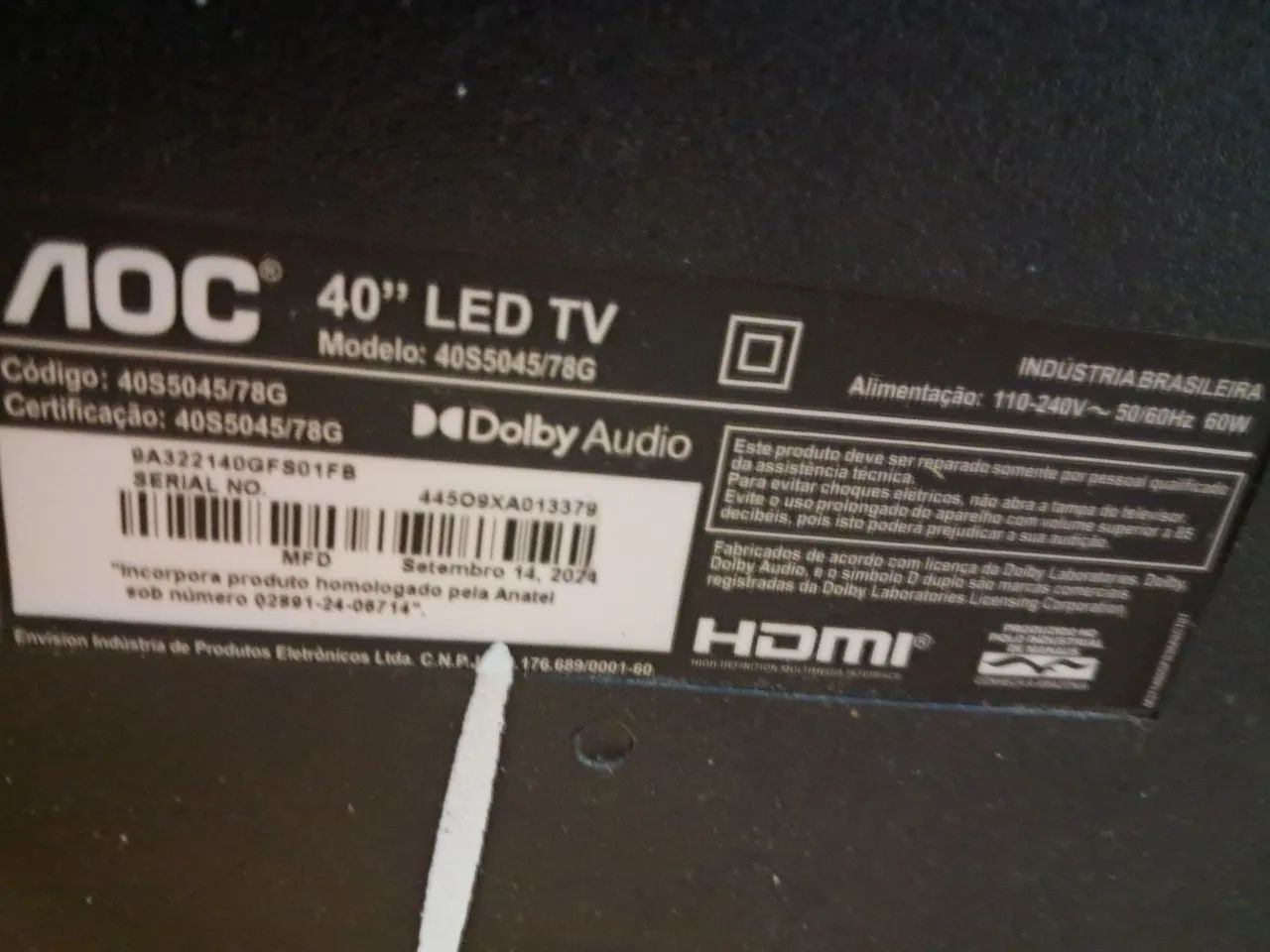 Tv aoc 40 polegadas