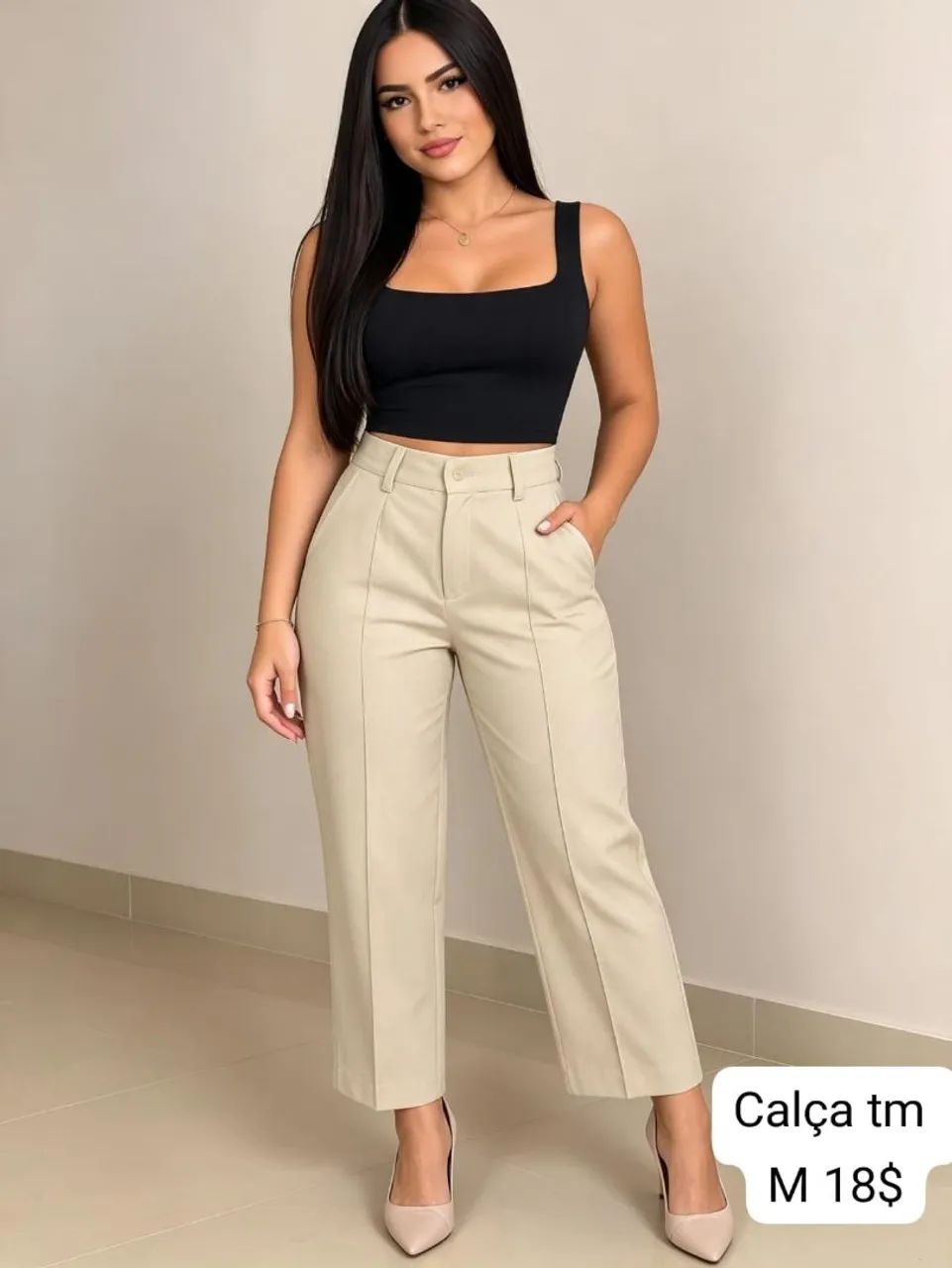Calça social feminina tm p/m
