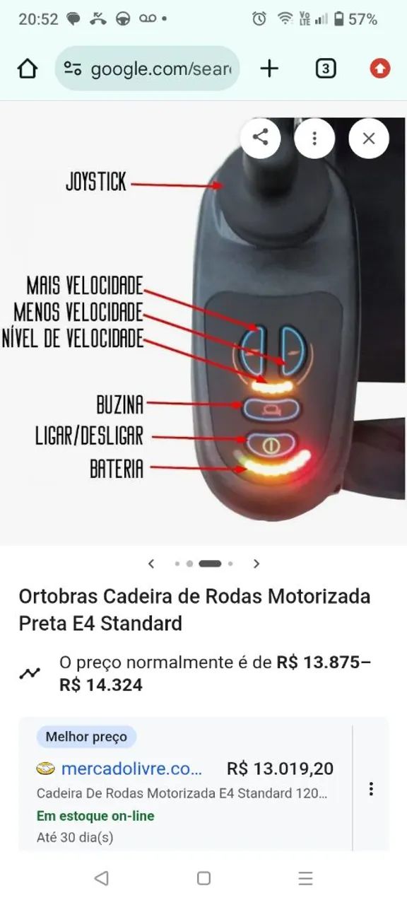 Cadeira de rodas motorizada profissional ortobras  - Foto 5