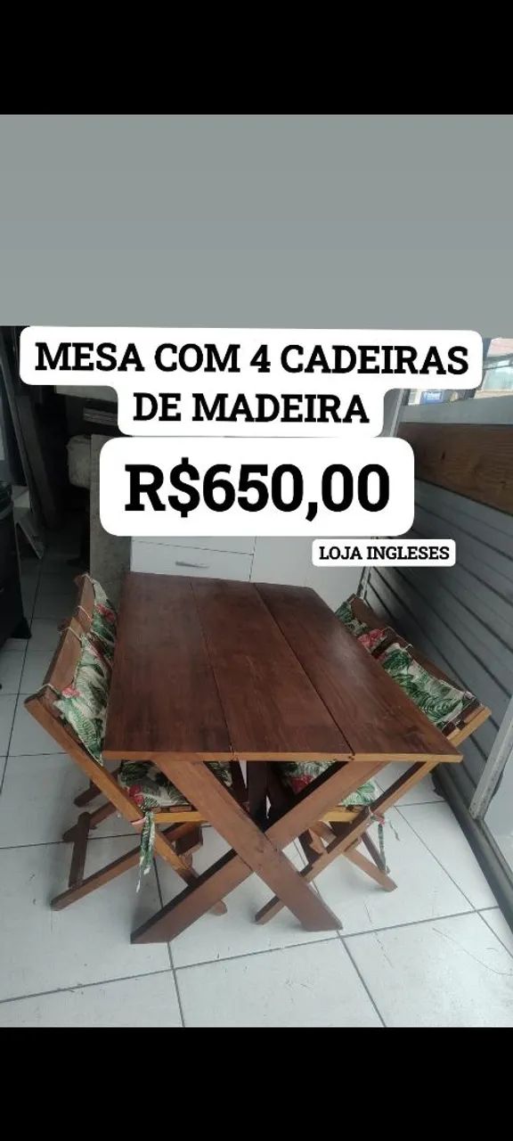 MESA COM 4 CADEIRAS 