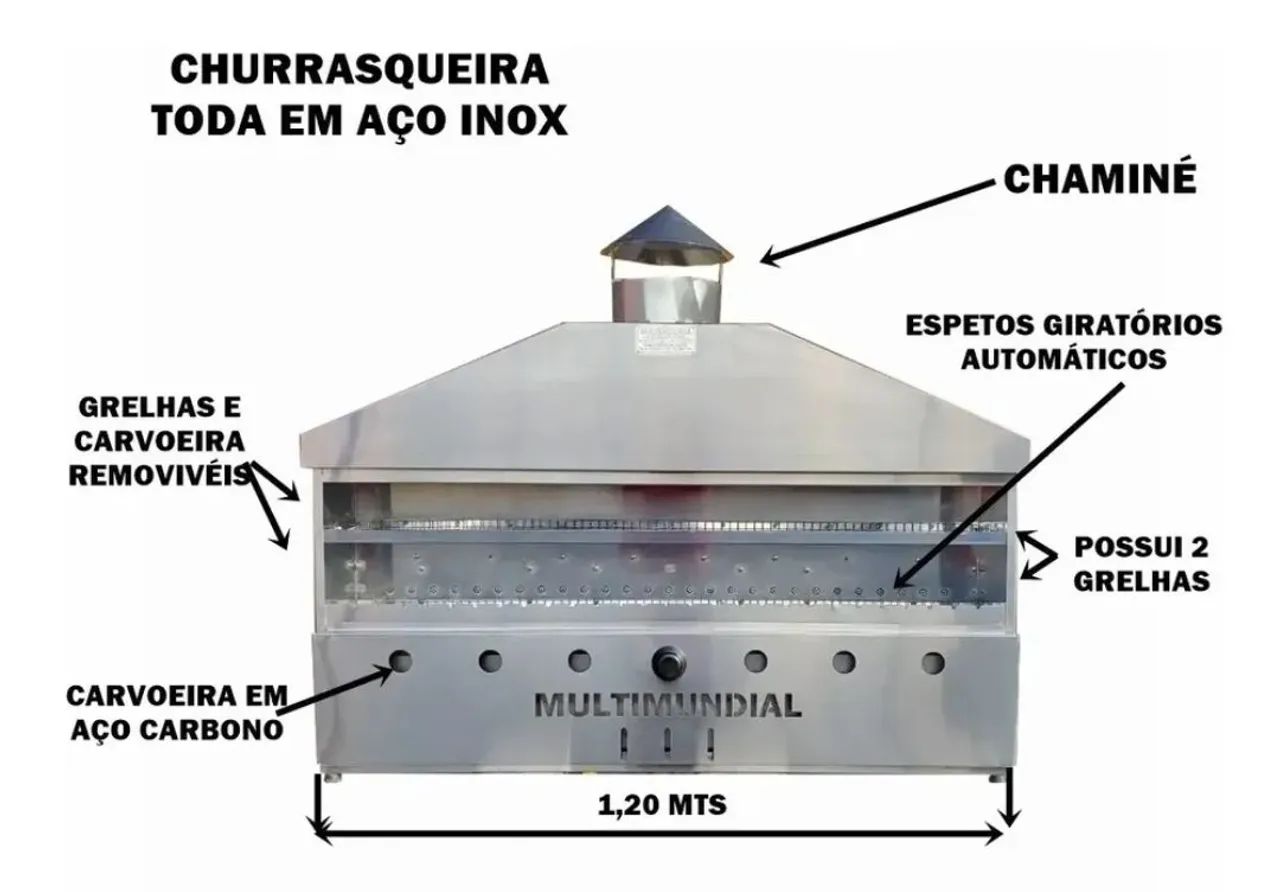 Churrasqueira Automática Aço Inox 27 Espetos Bivolt  - Foto 3