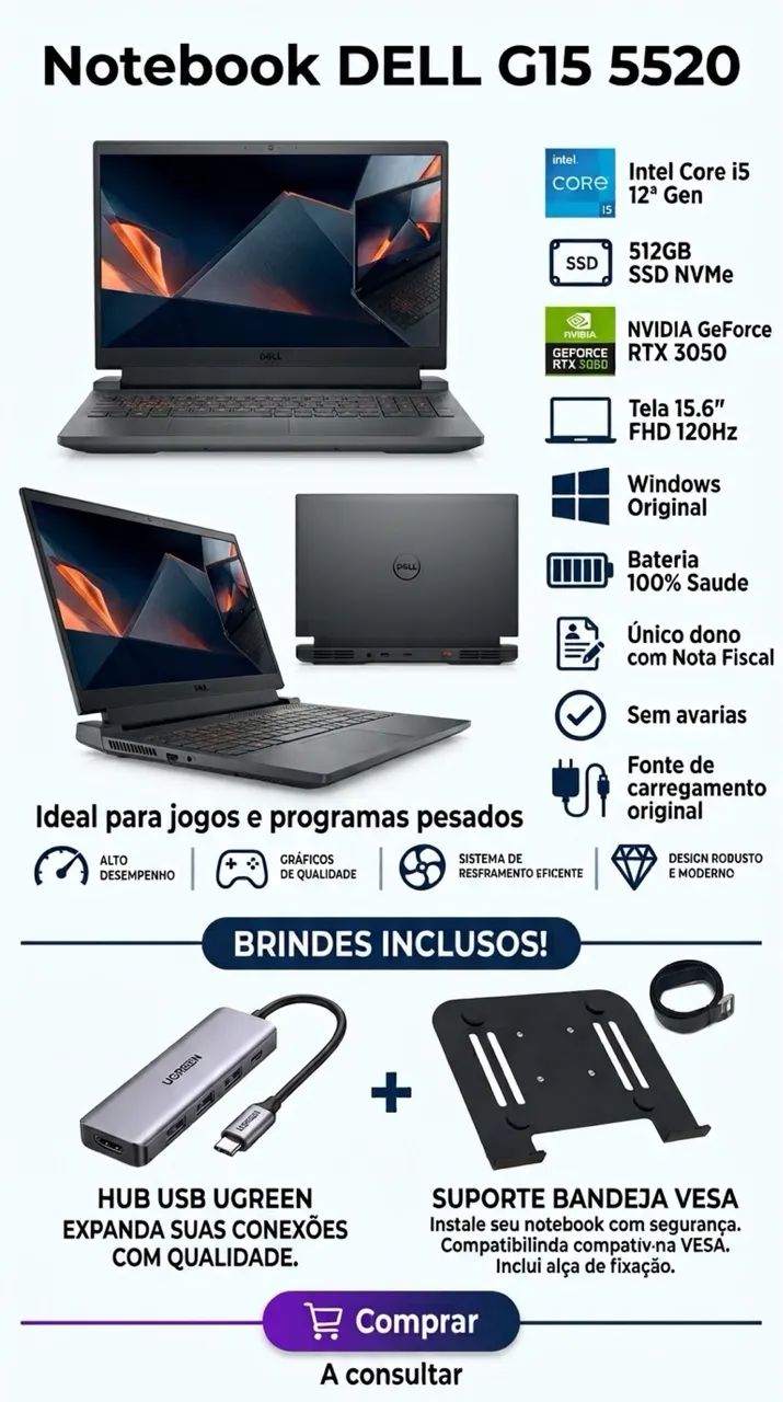 Notebook Gamer Dell g15