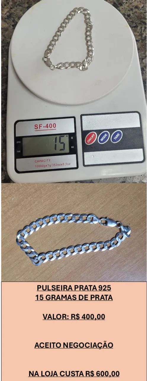 CORRENTES E PULSEIRA DE PRATA 925 - PRATA DE LEI - Foto 4