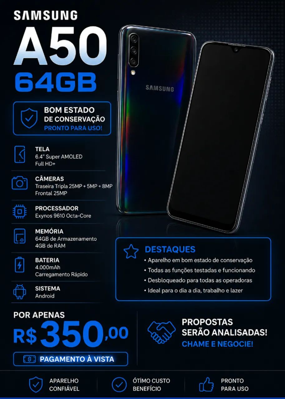 Celular Samsung A50 de 64GB