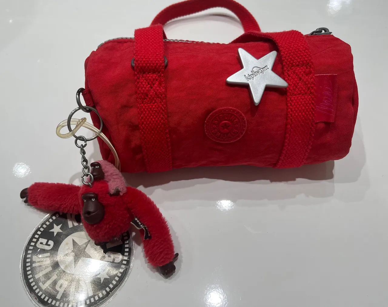 Bolsa mini Kipling vermelha - Foto 4