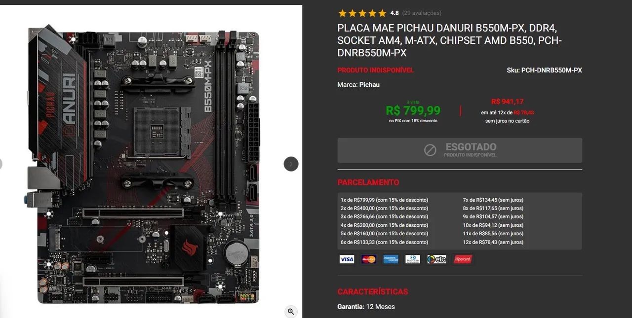 Placa mae pichau danuri B550
