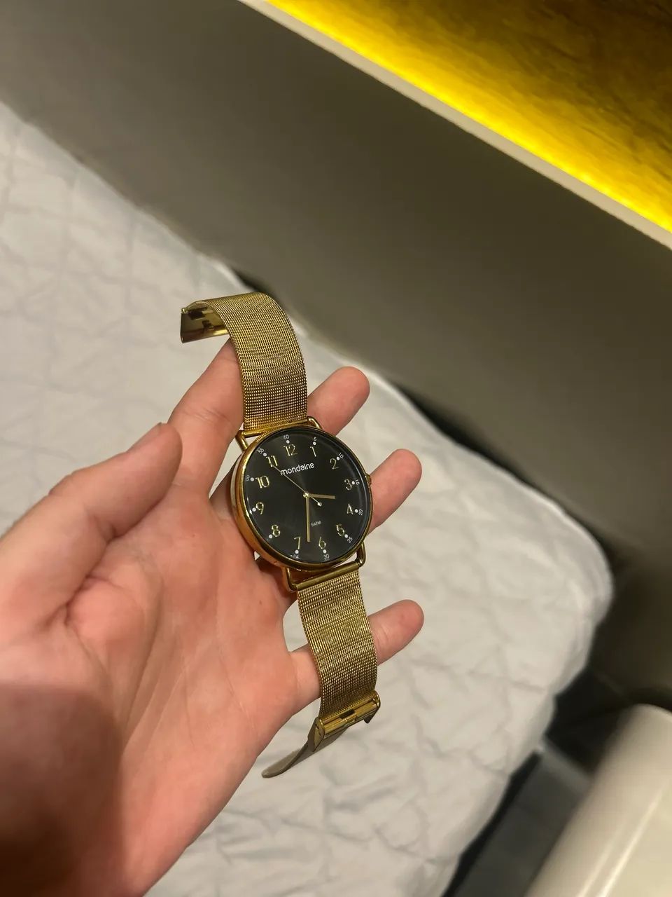 Relógio Masculino Casual Dourado Mondaine - Foto 3