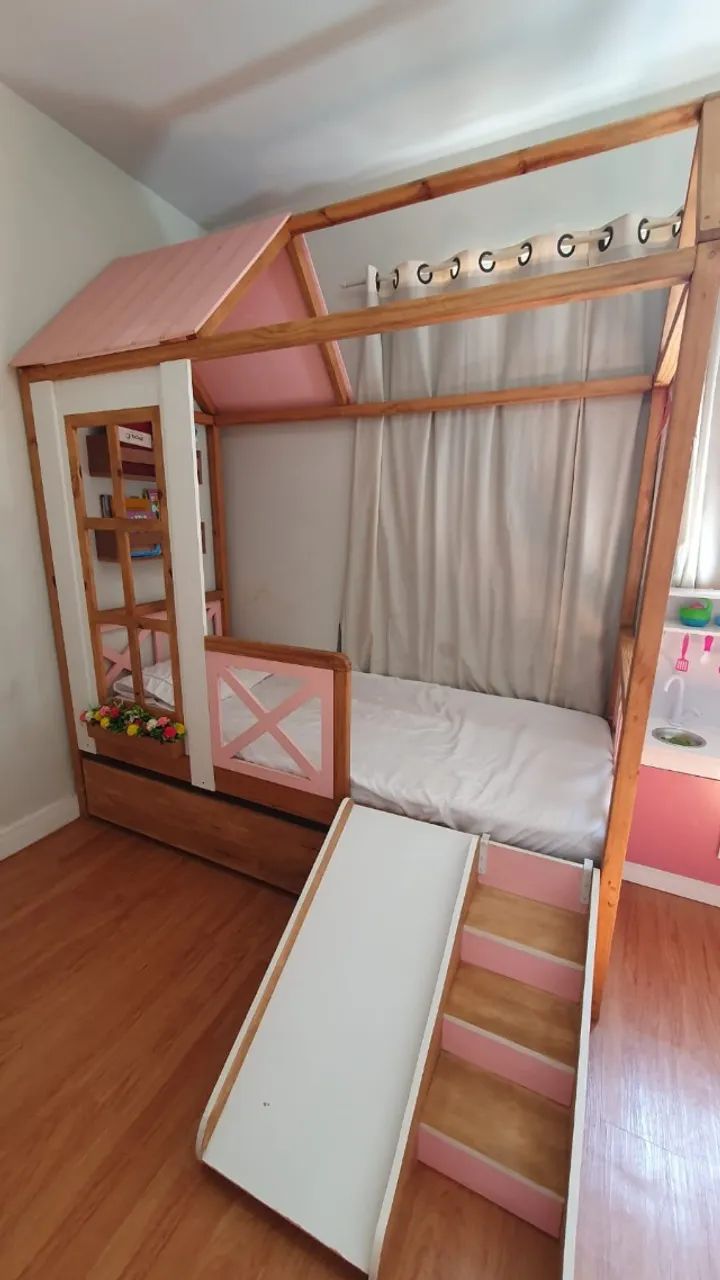 Cama Casinha Infantil com 2 colchão - Foto 3
