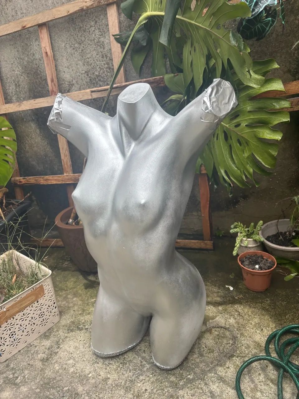 Manequim busto prateado feminino  - Foto 2