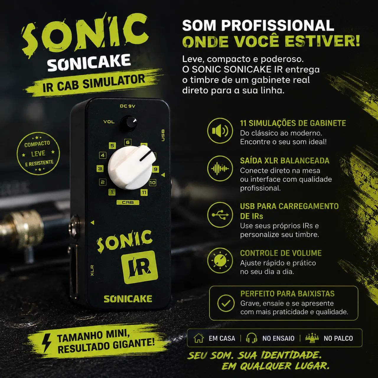 Pedal Sonicake Sonic IR Cab Simulator / IR Loader - XLR + USB - Foto 2