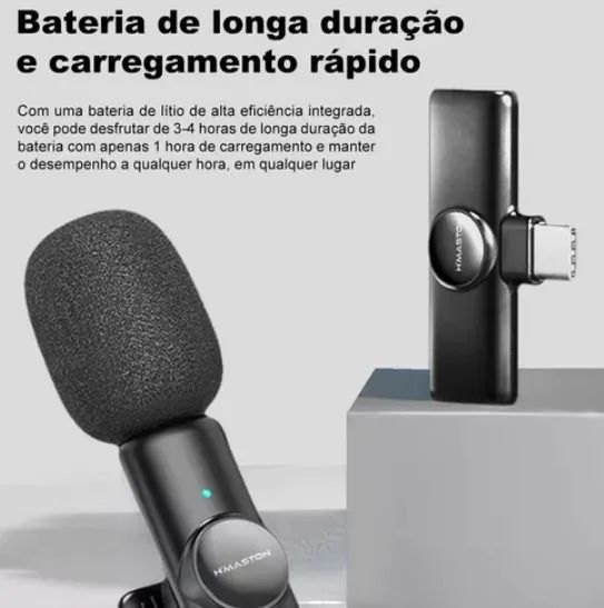 Microfone de Lapela H'maston MK03 sem fio para  Iphone Conector Lightning Original - Foto 2