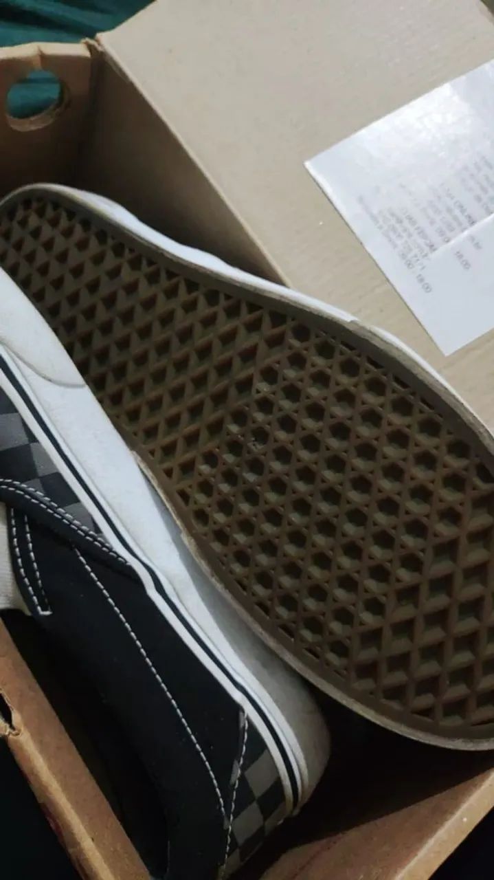 Vans Original Classic Slip-On checkerboard Black 43 com caixa - usado 2x - Foto 3