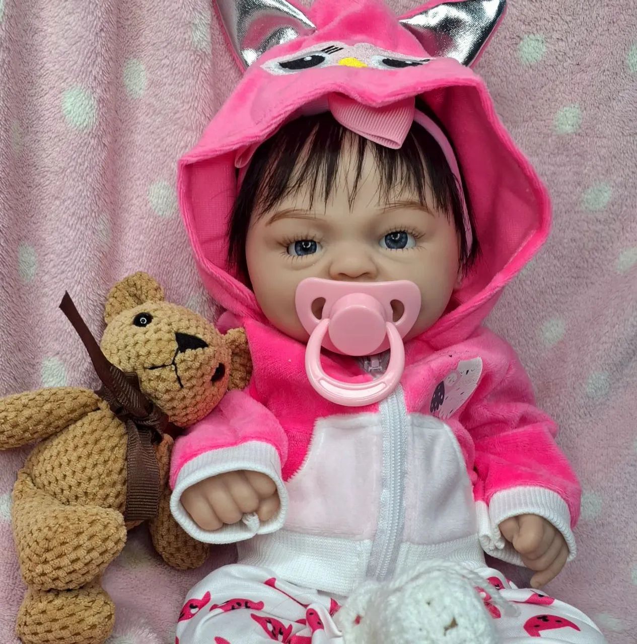 Boneca reborn de silicone sólido 38 cm  - Foto 4