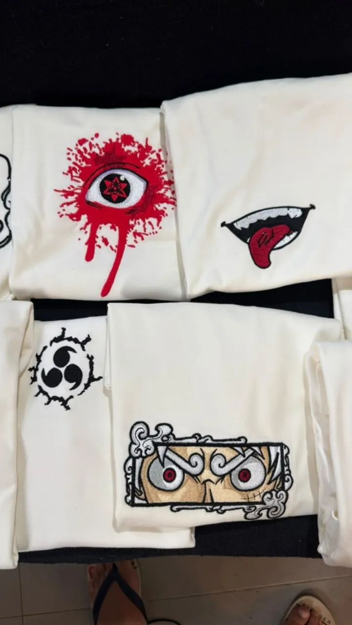 Camisetas de animes bordados de alta qualidade - Foto 4