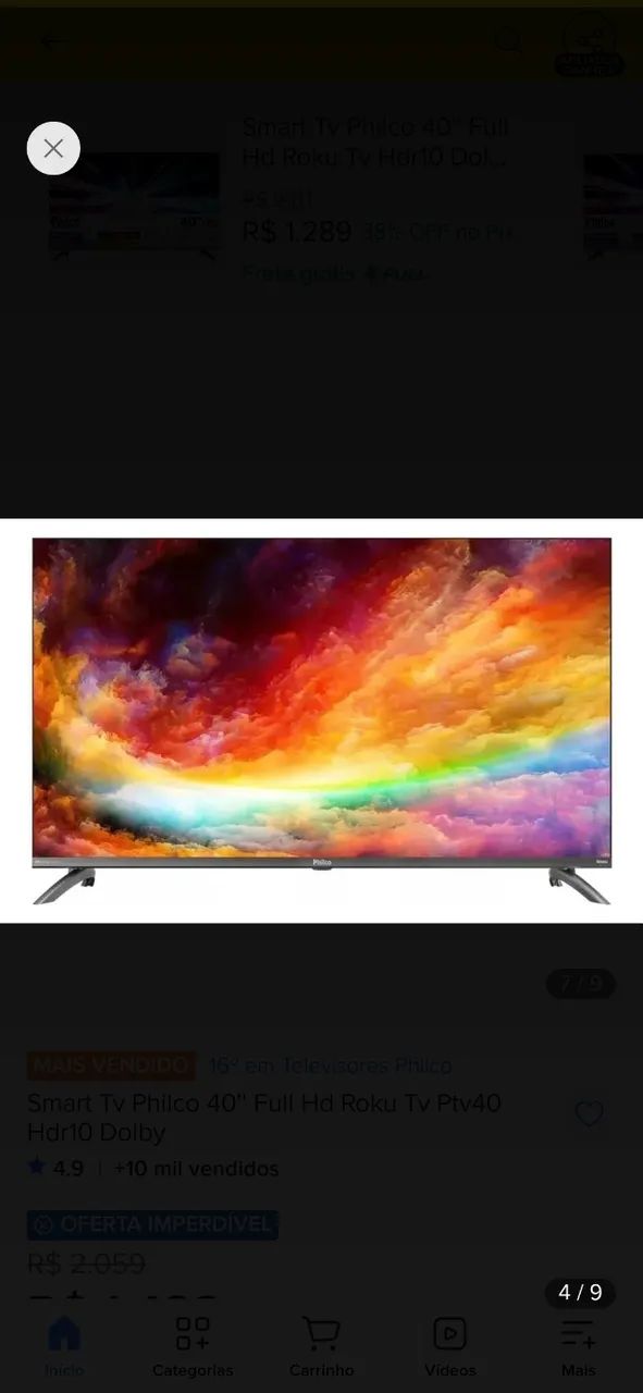Smart TV 40 Plhico Rôku TV LED Dolby Audio - Foto 5
