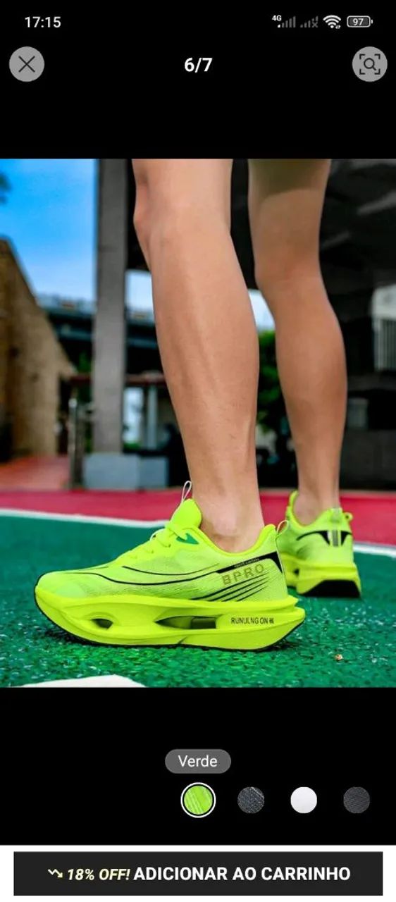 Tênis Corrida Verde Confortável (NOVO!) - Foto 6