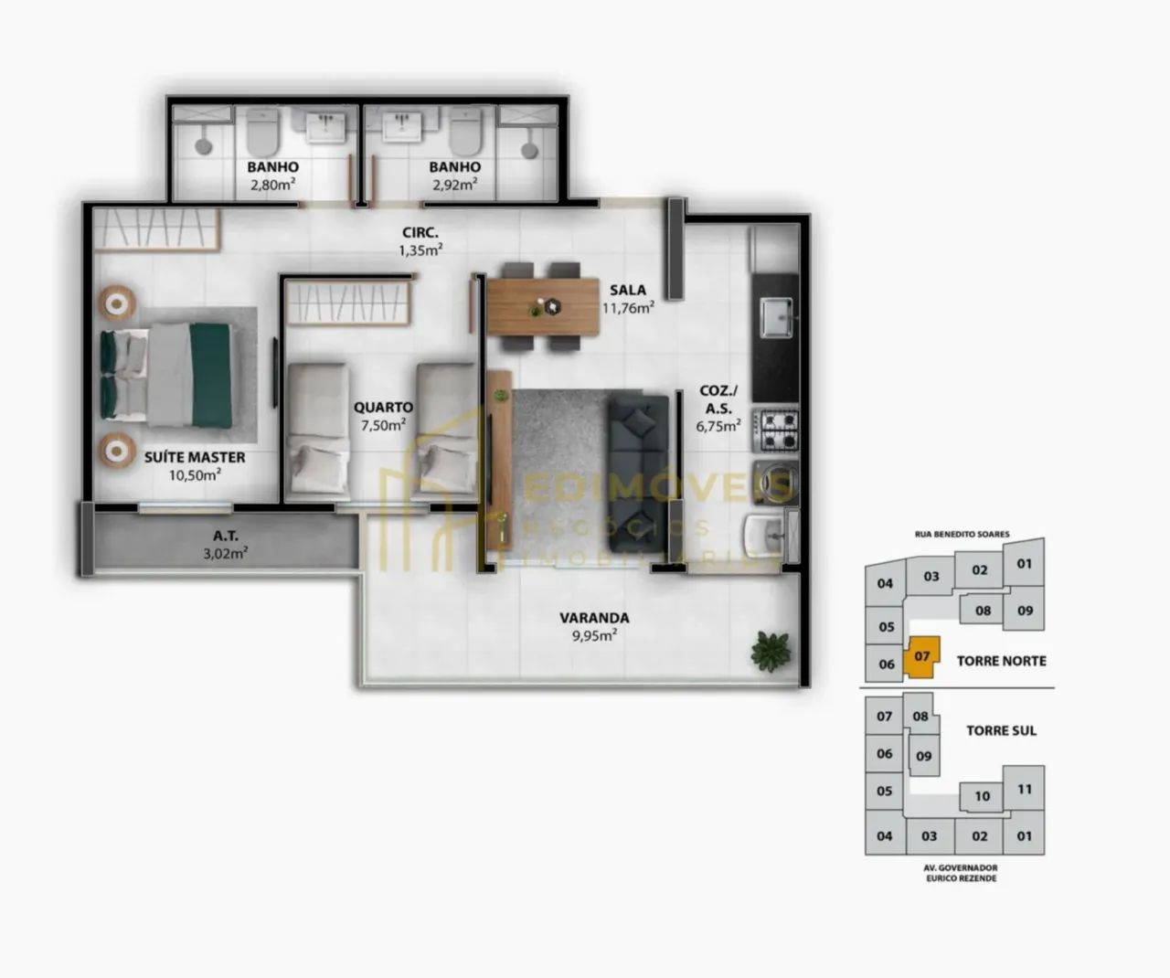 Não perca: apartamento com suíte e lazer em Jardim Camburi! - Foto 3