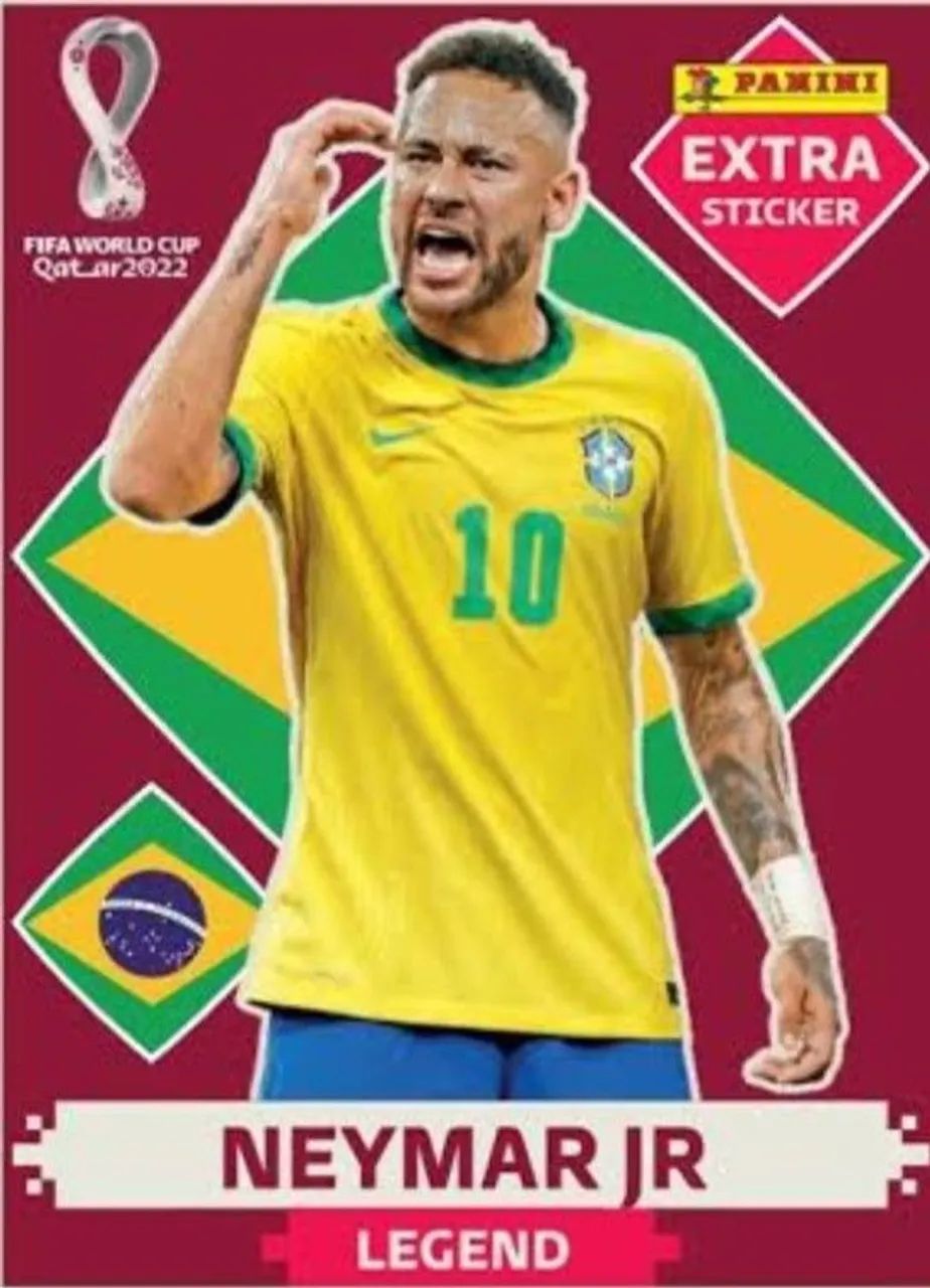 Figurinha Neymar da copa 2022 vermelha legend 