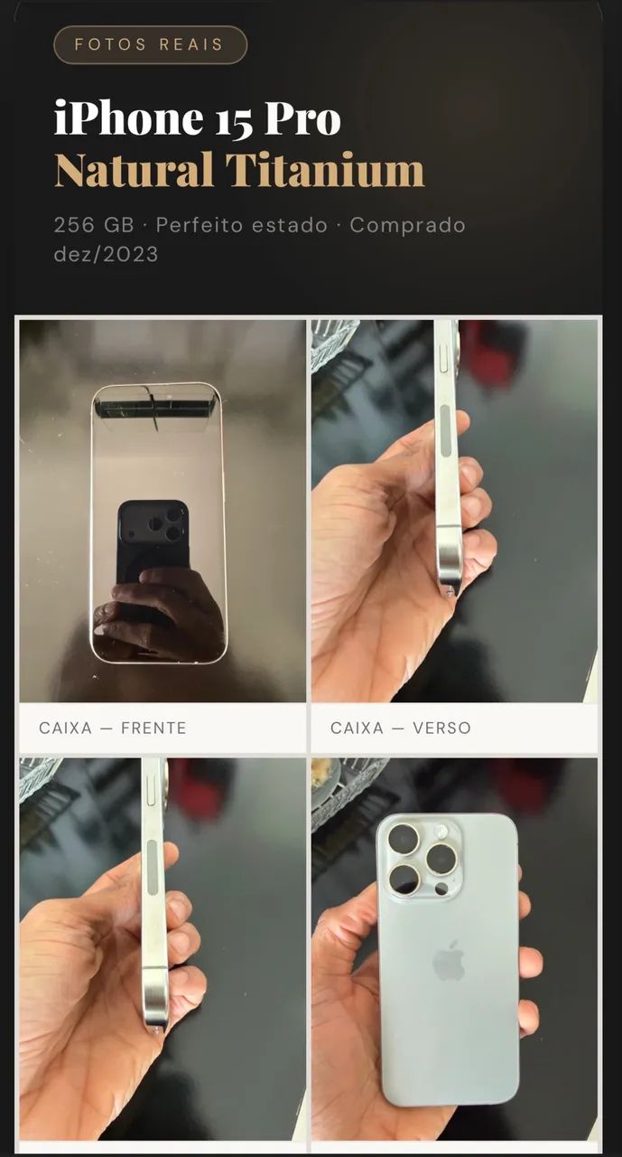 iPhone 15 PRO . Natural Titanium . 256 gb - Foto 3