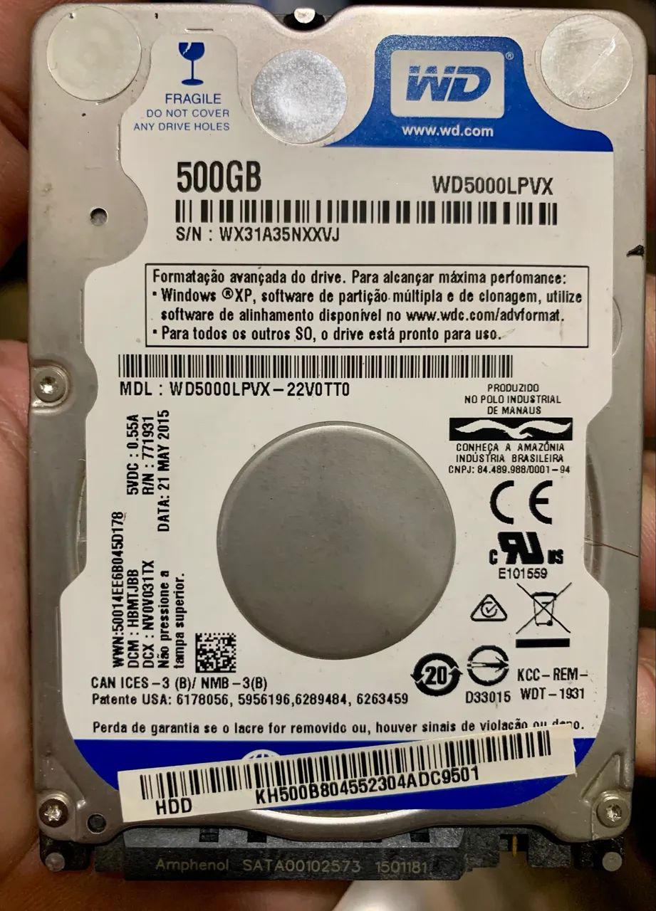 HD 500GB Western digital 2.5