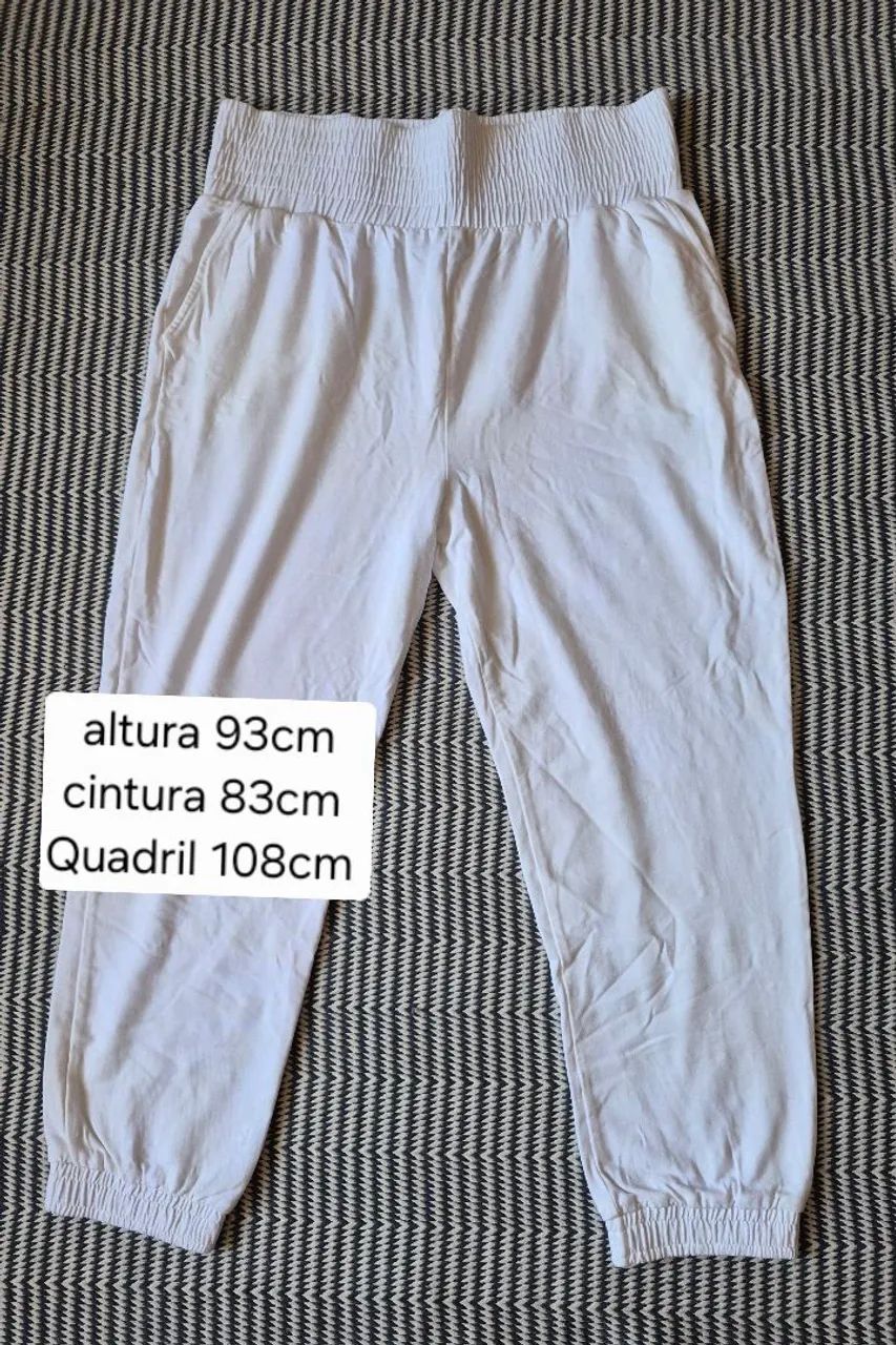 Calça malha grossa branca