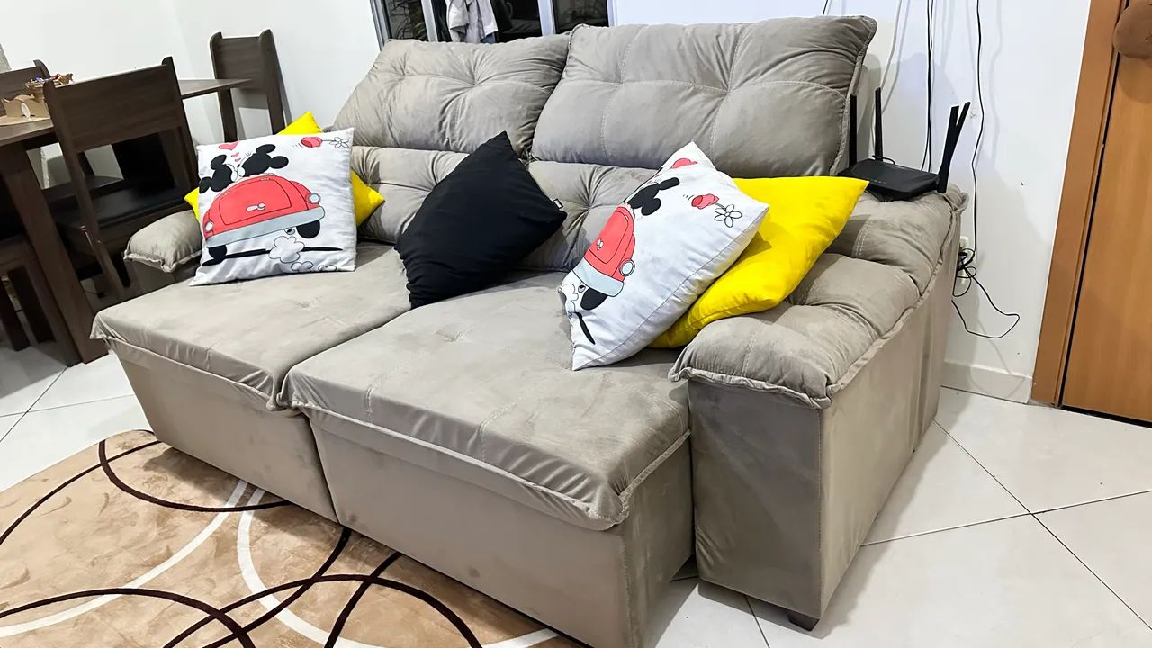 Sofá retrátil e inclinável molas ensacados novo - Foto 4