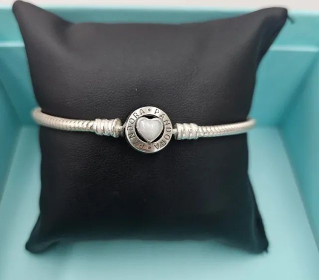 Pulseira Pandora com charm de coração- prata 925 - Foto 5