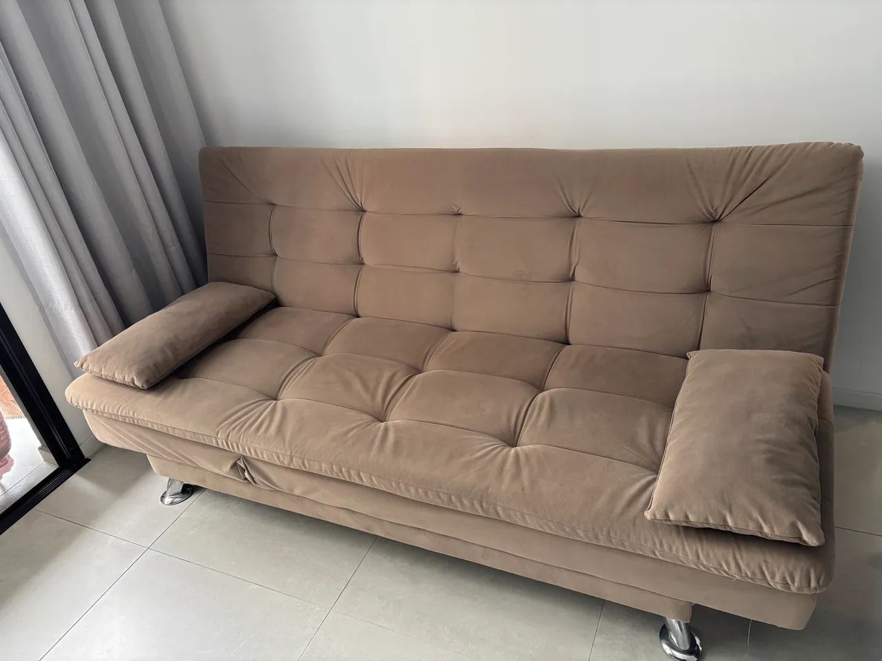 Sofá-Cama 3 Lugares Casal cor Marrom