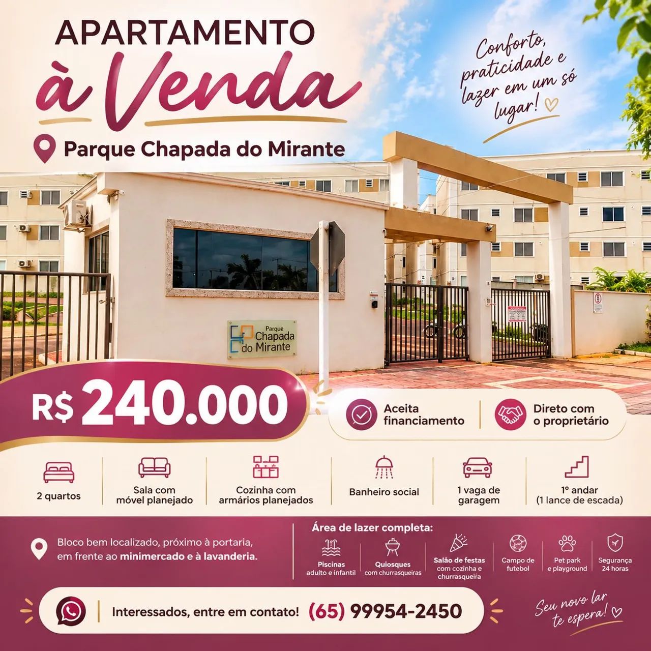 Vendo Apartamento Chapada do Mirante 