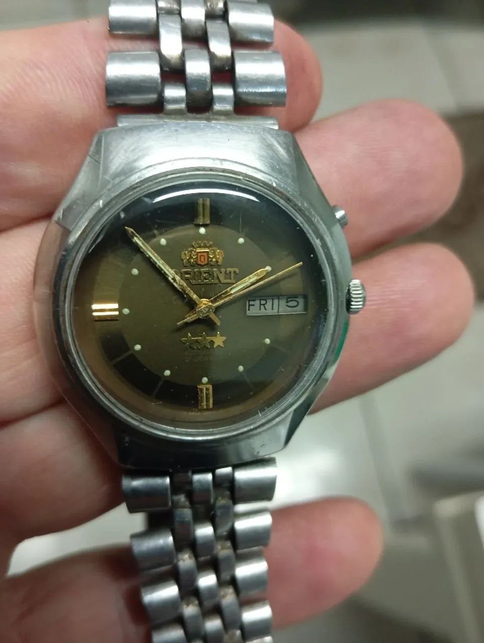 Relógio Oriente automático masculino antigo funcionando perfeitamente 