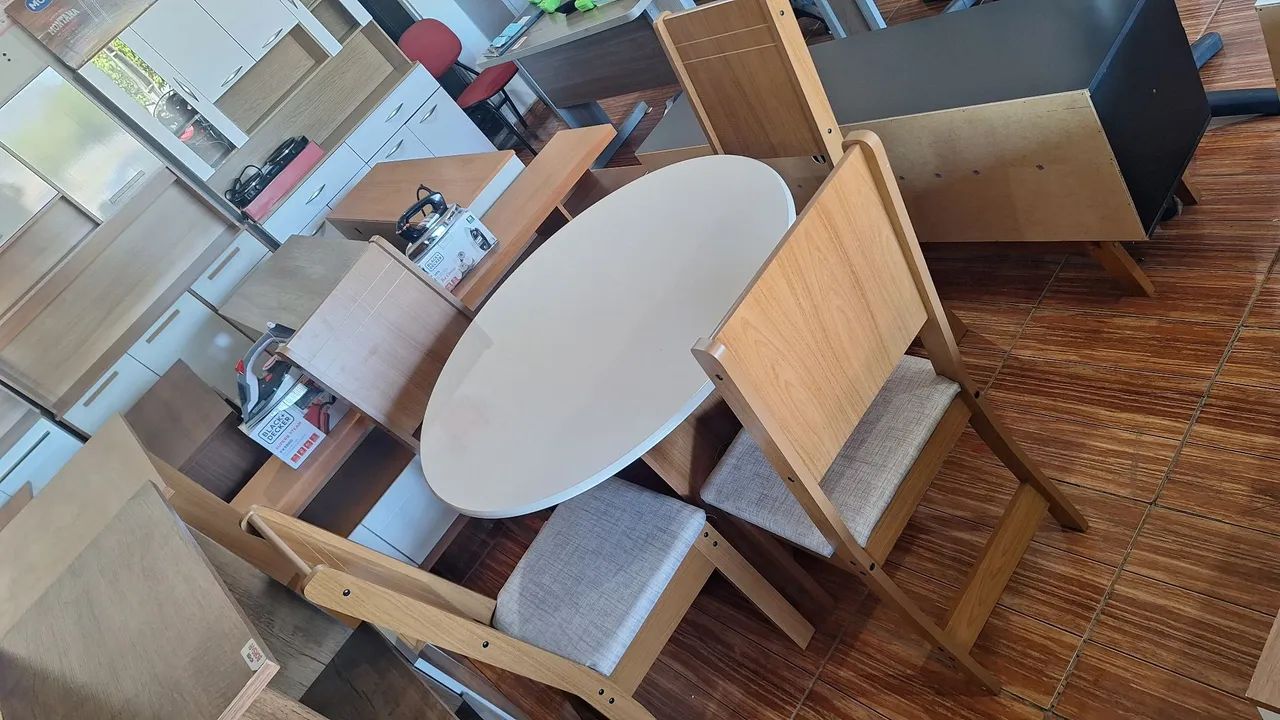 Mesa de jantar 4 cadeiras MDF - Foto 2