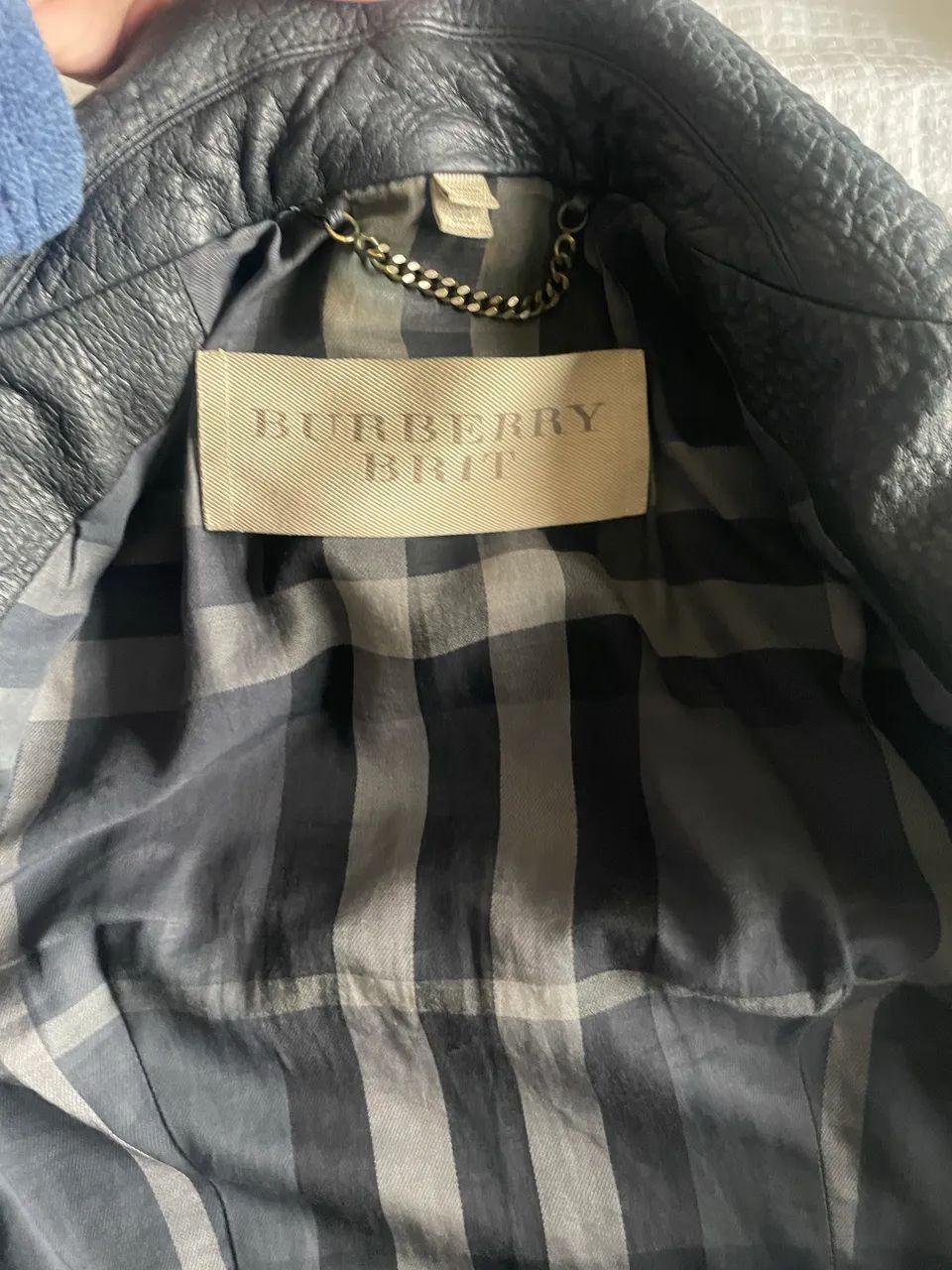 Jaqueta de couro legitimo Burberry