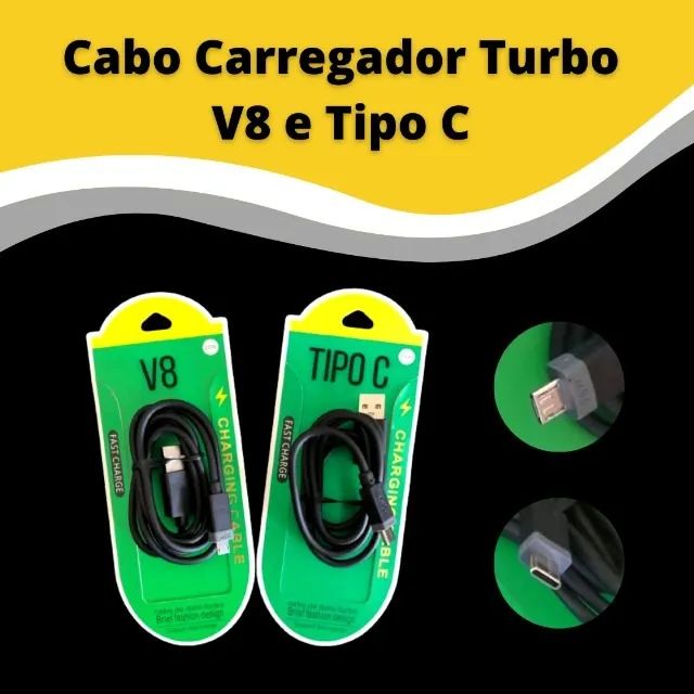 Cabo para celular ou aparelhos v8 ou Tipo-C