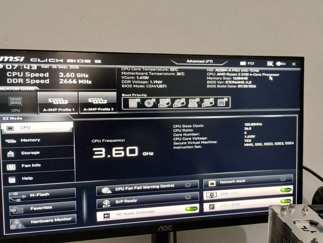 Kit Ryzen 3 3100 + MSI a520m pro A - Foto 4