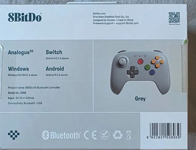 Controle Bluetooth 8BitDo 64 - Cinza - Original - Lacrado - Foto 2