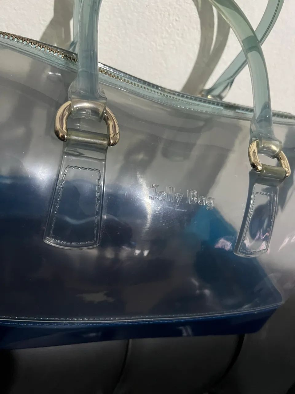 Jelly Bag Transparente Azul Original 24cm - Foto 4