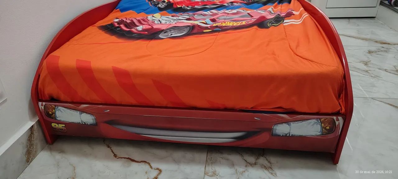 Cama infantil para menino do Relâmpago Mcqueem com estrutura reforçada  reforçada   - Foto 2